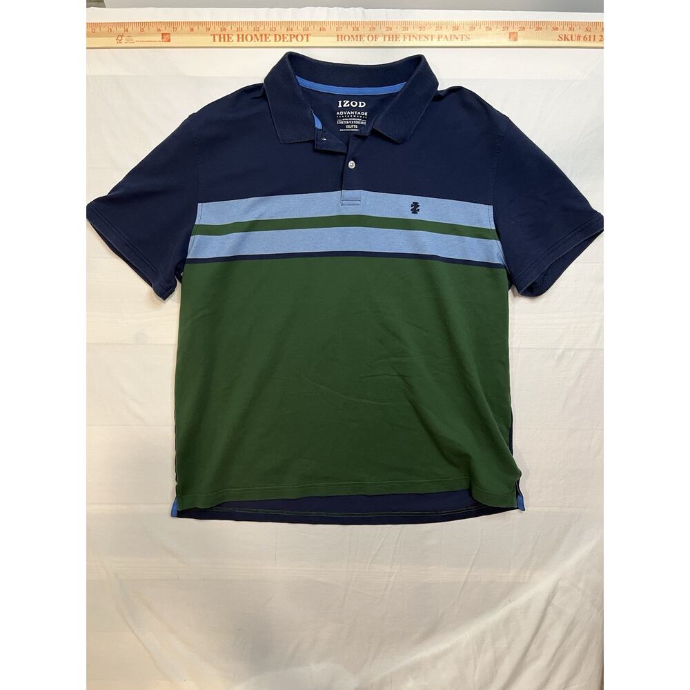 Izod Mens Polo Multicolor Colorblock Stretch Advantage Performance XXL